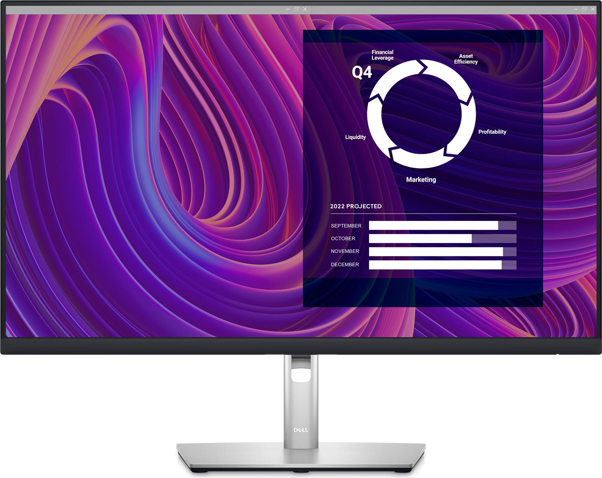 DELL P Series 27 Monitor - P2723D, 68,6 cm (27"), 2560 x 1440 Pixel, Quad HD, LCD, 5 ms, Schwarz, Silber