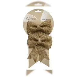 Christmas Decorations 2 Weihnachtsbaumschleifen Jute 12cm Christbaumschmuck zum Aufhängen natur braun