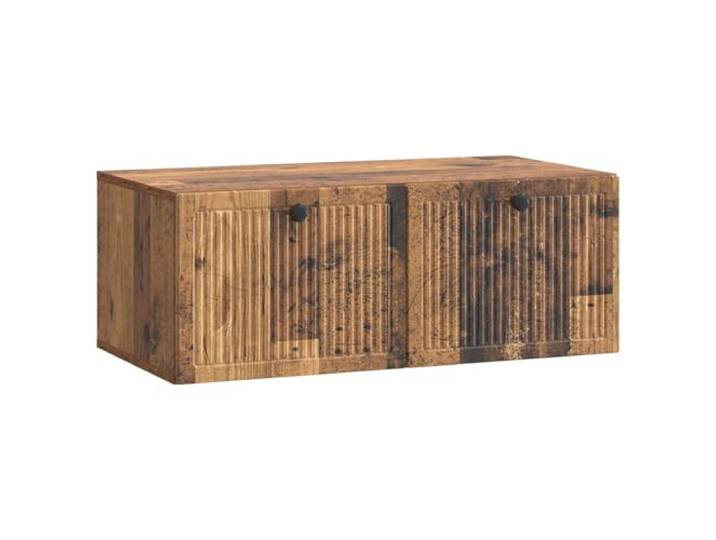 KUPTYERFG TV Lowboard Wandboard Hängeschrank Altholz-Optik 78,5x41x30cm Platzsparendes TV-Möbel mit 2 Klapptüren für Wohnzimmer und Schlafzimmer, belastbar bis 60 kg aus robustem Holzwerkstoff.