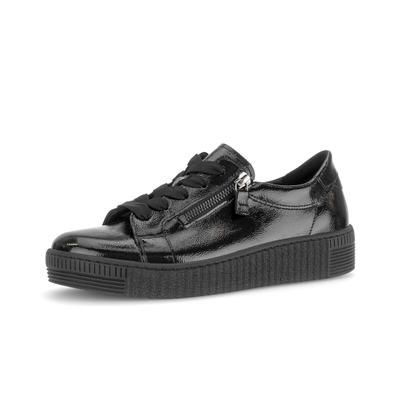 Sneaker GABOR "Sneaker low", Damen, Gr. 41, schwarz (schwarz, lack), Schuhe Sneaker