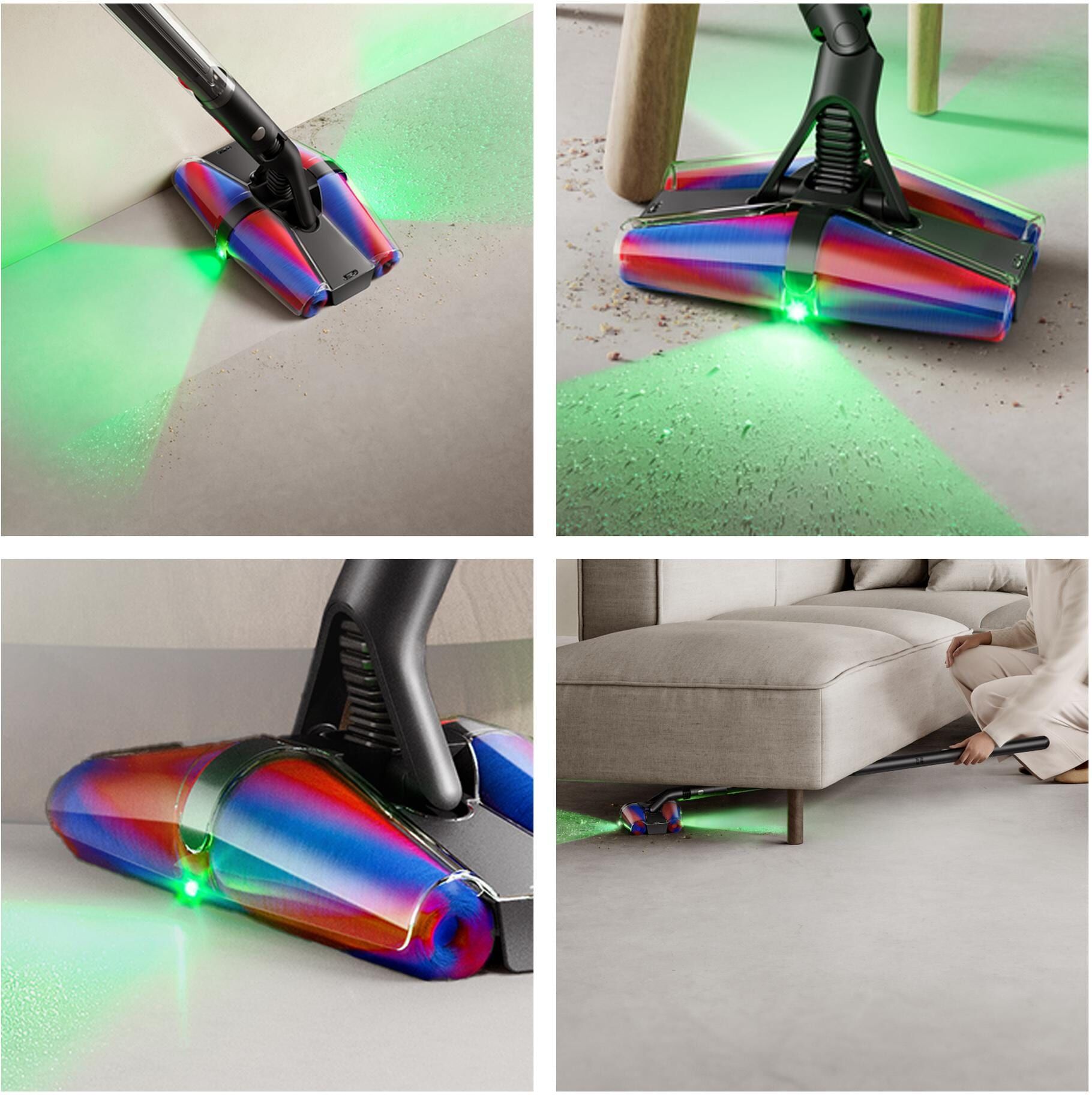 Dyson Akku-Hand-und Stielstaubsauger "PencilVac™ Fluffycones", bunt (mattschwarz), B:3,8cm H:116cm T:22,6cm, Akkusauger, Saugkraft bis zu: 55 AW, Voller innovativer Technologie, Akku-Hand-und Stielstaubsauger mattschwarz Einheitsgröße