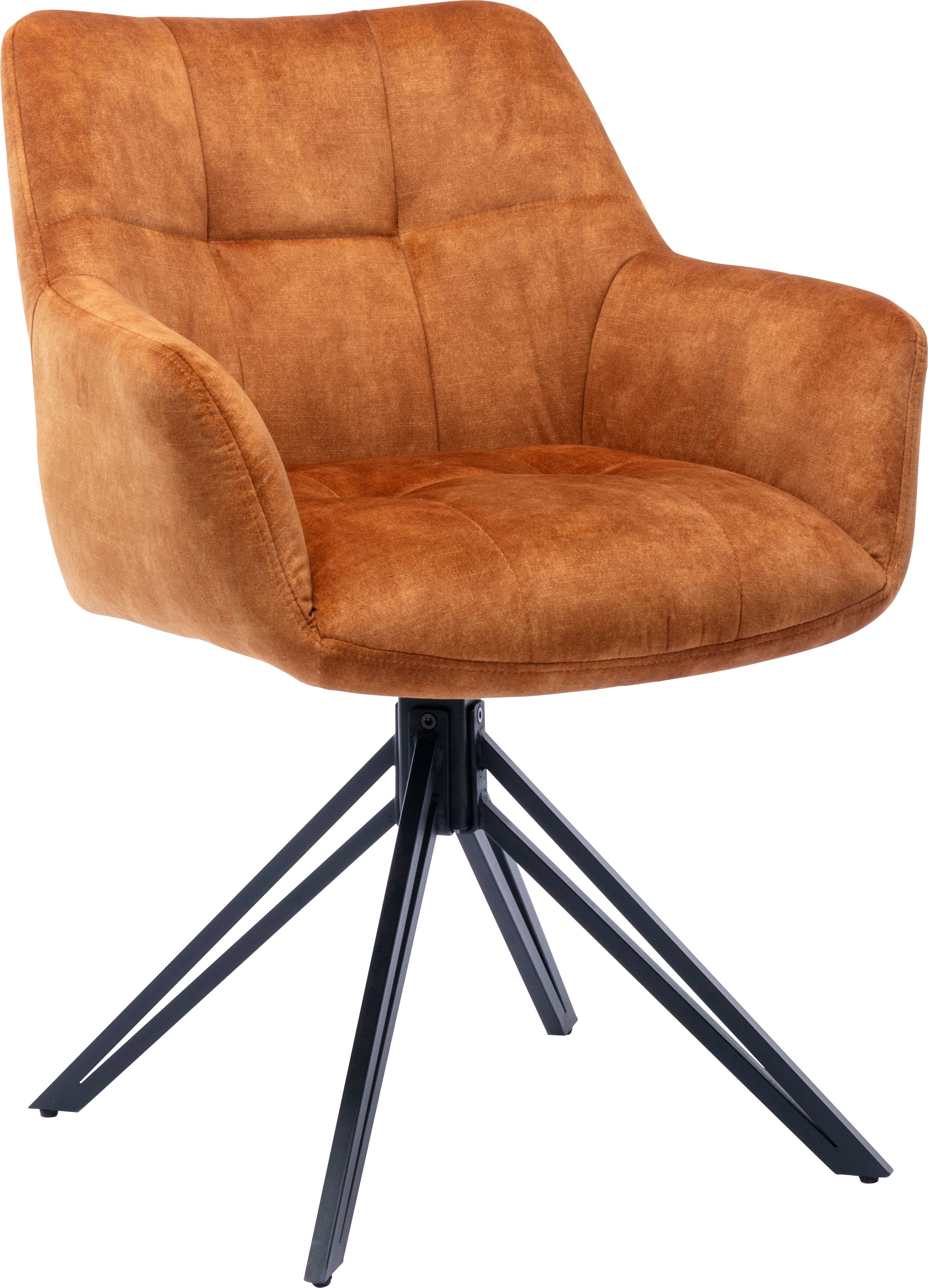 Home affaire "Soller" (Set) 2 Stk.Luxus-Microfaser Bezug, 180 drehbar, Metallgestell curryfarben, schwarz B/H/T: 63cm x 82cm x 60cm, 2 Stk., Luxus-Microfaser