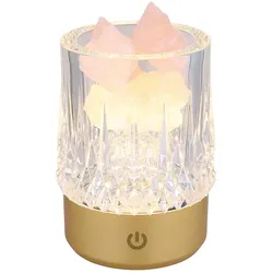Tischleuchte Tischlampe Schlafzimmerlampe Akku USB Dekor Steine Touchdimmer LED