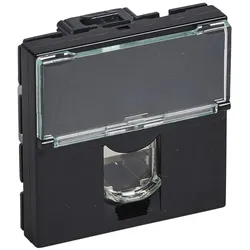 Legrand 079486 Mosaic Einsatz 1x RJ45, Kat. 6, STP, 2-modulig, DPL-Clip, Farbe: Schwarz