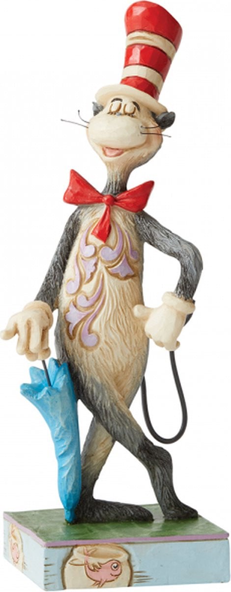 Jim Shore Dr. Seuss Cat in the Hat met paraplu decoratief figuur meerkleurig