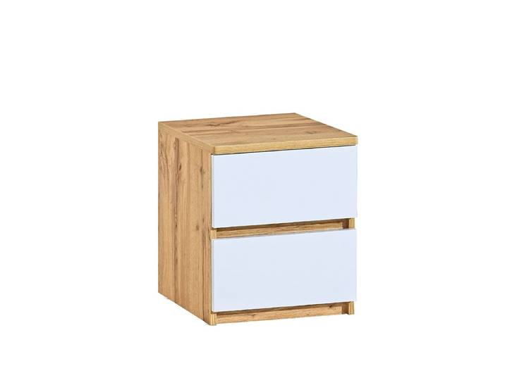 Masseno Nachttisch KRYOS Nachtschrank Beistelltisch für Schlafzimmer 40 x 49,1 x 40 cm Weiß