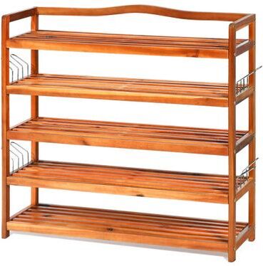 Costway 5-Tier Wood Large Shoe Rack Holds up 12-18 Pairs