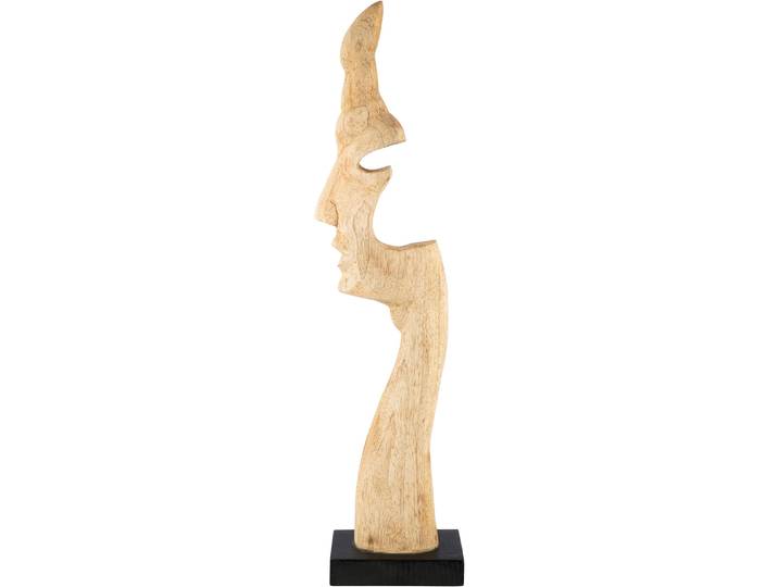 Skulptur GILDE Skulptur Gesicht Silhouette naturfarben , beige (naturfarben), B:15,5cm H:67cm T:9cm, Mangoholz, Dekofiguren, Skulptur, Gesicht Dekoobjekt zeitgenössische Kunst abstrakte Köpfe