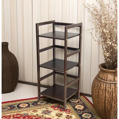 Eccostyle 3 Tier Solid Bamboo Frame Stackable Tower Bookshelf