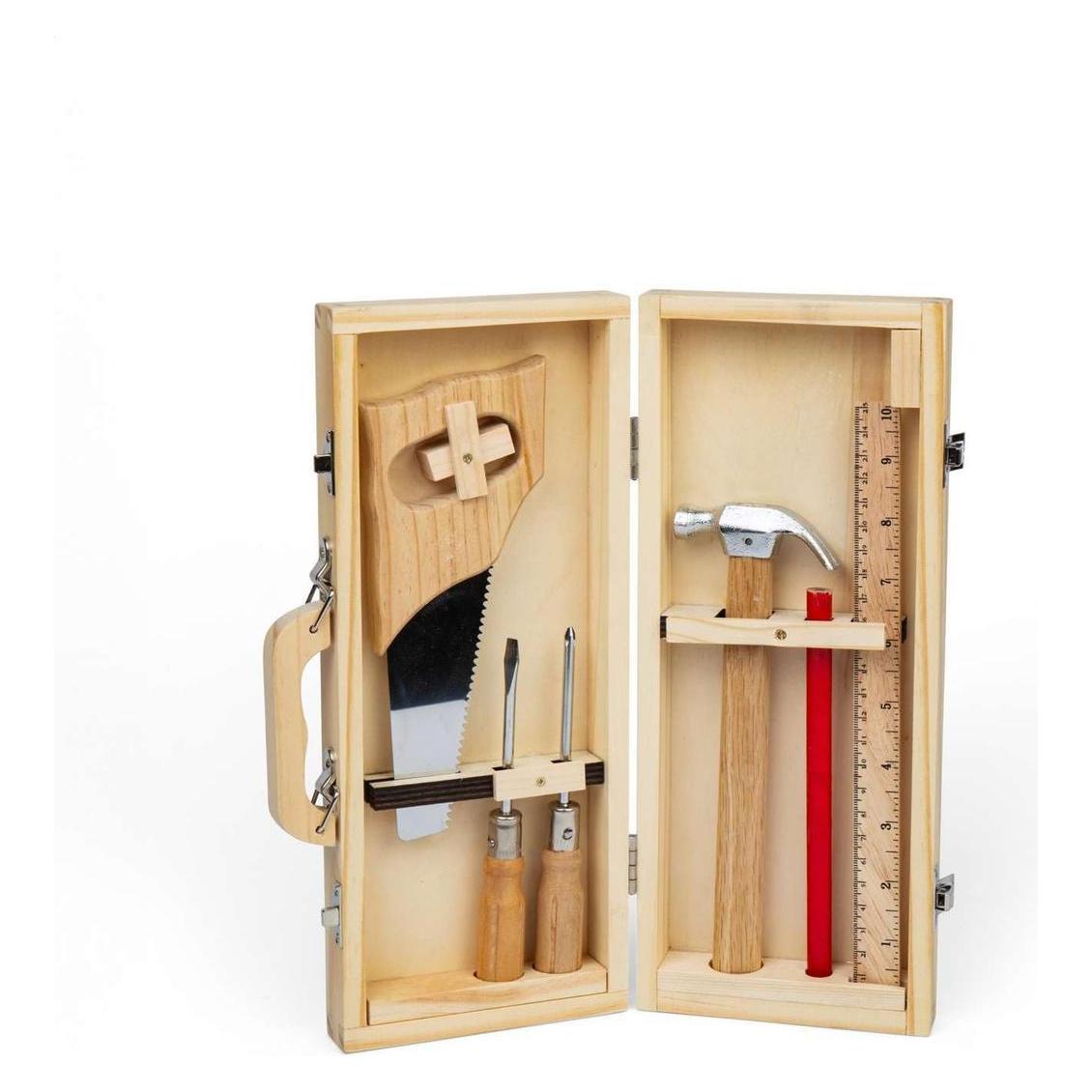 Bigjigs DIY-Werkzeugkasten aus Holz, 6-tlg. (BJ36093)