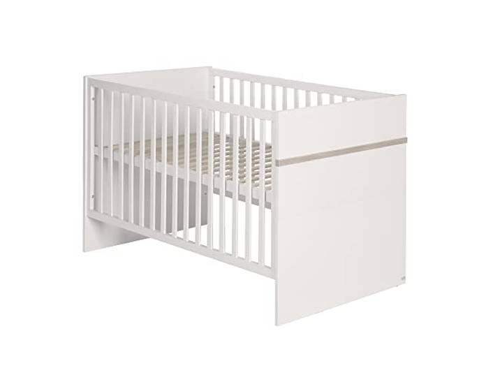 roba Kombi-Kinderbett 'Moritz', 70x140cm, Babybett, weiß, höhenverstellbar, 3 Schlupfsprossen