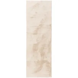 benuta Basic - Kunstfell-Teppich Furry Beige 80x250 cm