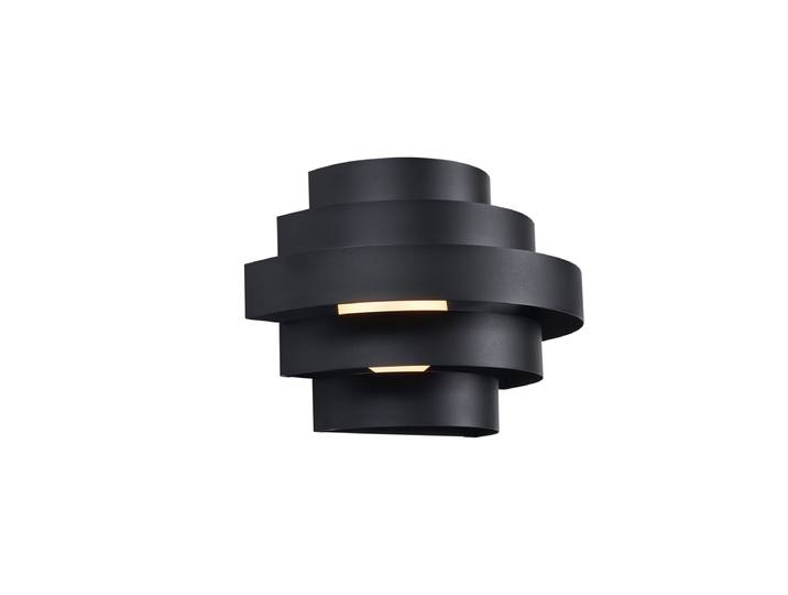 Applique murale moderne noire avec LED à intensité variable en 3