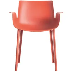 Kartell Armlehnstuhl Piuma rostrot, Designer Piero Lissoni, 62x77x54 cm