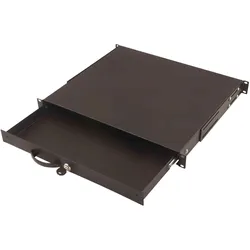 Digitus Tastatureinschub 1U 48,3cm 19Zoll abschliessbar und ausziehbar schwarz RAL9005, Serverschrank Zubehör, Schwarz