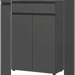 Aktenschrank mit Schublade & Türen Soft-Close | 81x120x40 cm | Graphit matt | Büroschrank Made in Germany | Büromöbel `Stuttgart` Kadima Design