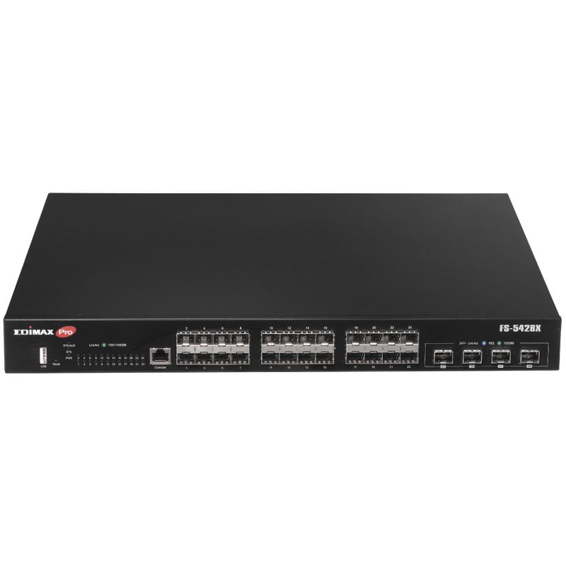 Edimax 28-Port Gigabit SFP L2+ Managed Switch mit 4 10GbE SFP+-Ports