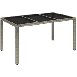 vidaXL, Gartentisch + Balkontisch, Padenes (Glasplatte) (150 x 90 x 75 cm)