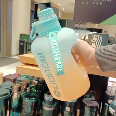 Inspired Living 2.4L Large Capacity Sports Water Bottle With Straw Fitness Hydration Jug blue