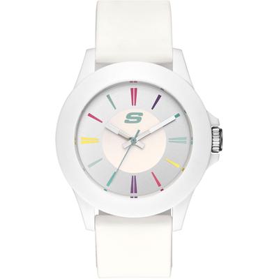 Quarzuhr SKECHERS "ROSENCRANS", weiß, Armbanduhren, Damen, Quarzuhr, Armbanduhr, Damenuhr, Silikonarmband, analog, Mineralglas