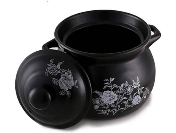 Keramiktopf mit Deckel, Hochtemperatur-Auflauf, Keramik-Tontopf, Anti-Verbrühungs-Topf(3600ml)