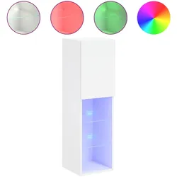 vidaXL TV-Schrank mit LED-Leuchten Weiß 30,5x30x102 cm