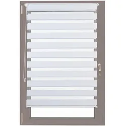 relaxdays Doppelrollo Klemmfix ohne bohren 90x156 cm weiß weiß