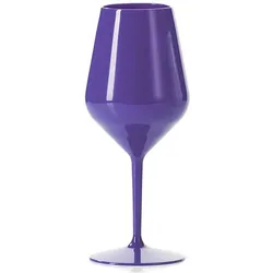 MONOUSO - Wiederverwendbares Langlebiges Lila Tritan-Weinglas 470ml (1 Stück)