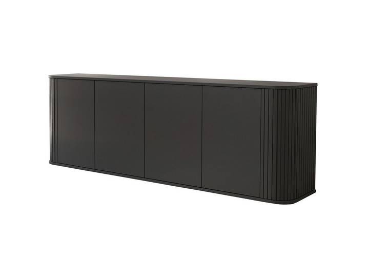 MOEBLINE Kommode Sideboard 4D 200 ZENA Schwarz 4-türiger