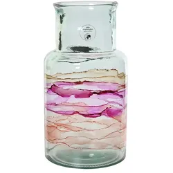 Vase   , mehrfarbig , Glas , Maße (cm): H: 28  Ø: 15