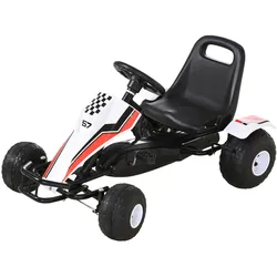 Go Kart Kinderfahrzeug Tretauto mit Pedal für 3-8 Jahre Stahl Weiß