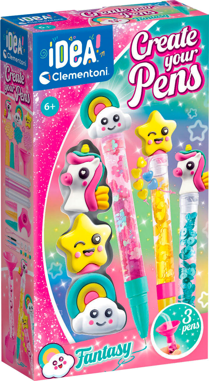 Kreativset CLEMENTONI "Idea, Deine Stift-Kreationen - Fantasy", bunt, Kreativsets, Kinder, Kunststoff, Kreativset