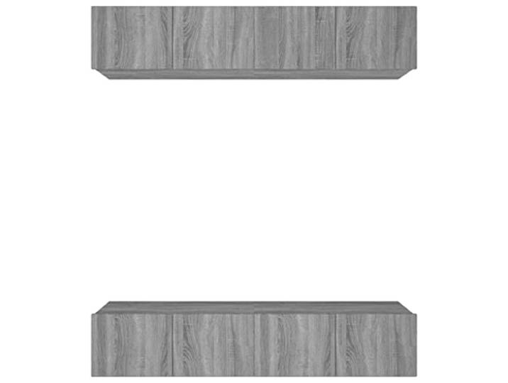 GKHPYURE TV-Möbel, 4 Stück, Sonoma-Grau, 80 x 30 x 30 cm, mehrschichtiges Wanddesign, 2 Fächer pro Einheit, Klapptüren, einfache Montage
