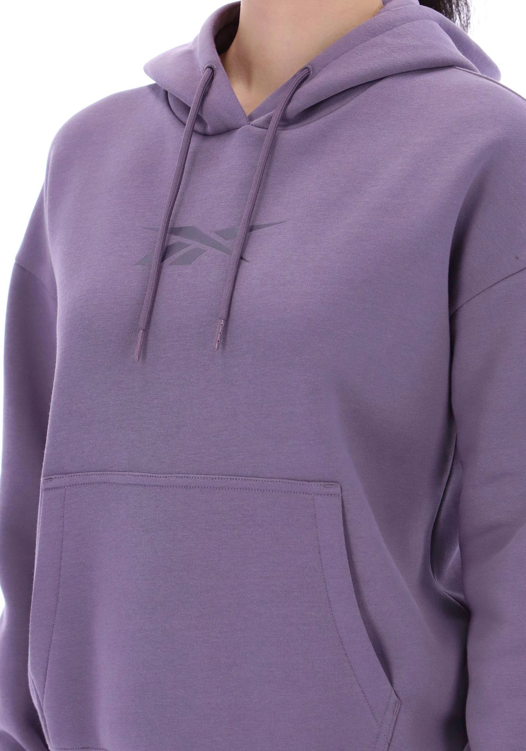 Kapuzensweatshirt REEBOK "APRIL OVERHEAD HOODY", Damen, Gr. XS, lila fusio, Obermaterial: 60% Baumwolle, 40% Polyester, Sweatshirts Kapuzensweatshirt, mit Kapuze, aus Baumwolle und Polyester lila fusio XS