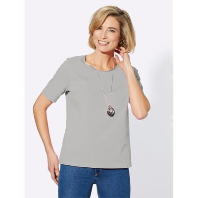 Rundhalsshirt CASUAL LOOKS "Shirt", Damen, Gr. 40, grau, 100% Baumwolle, unifarben, Rundhals, Shirts Rundhalsshirt