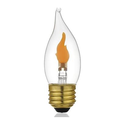 LED-Glühbirne mit Flammeneffekt, E27, flackernde Kerzenglühbirnen, kristallklare Kerzenbirne für E27-Edison-Sockel, 1 Packung