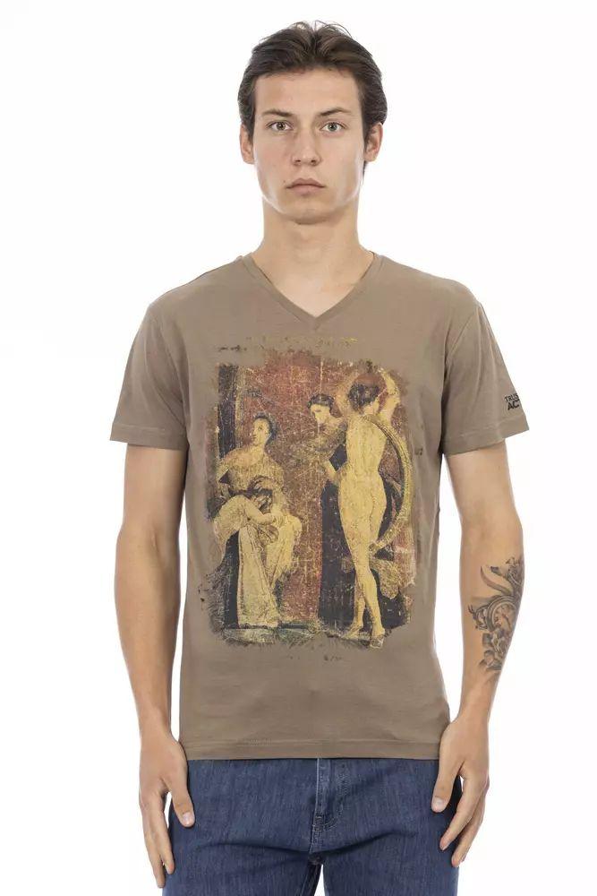 V-Ausschnitt Kunstdruck T-Shirt