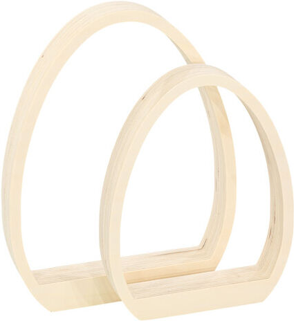 Eier aus Holz, 24,5 cm und 30 cm, 2 Stück