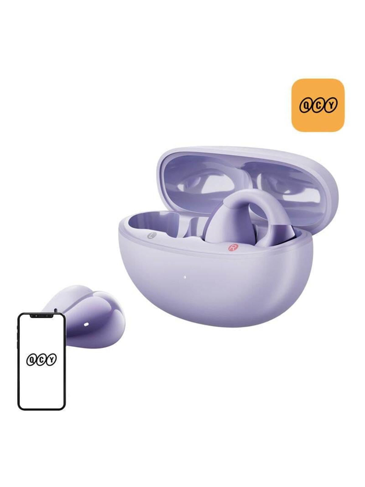 QCY Crossky Clip T33 headphones (purple)