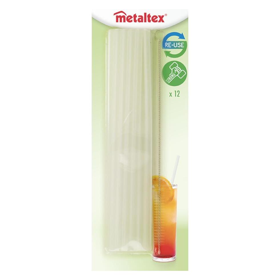 Metaltex Trinkhalme Kunststoff 12 Stück transparent (12x) (253135001)