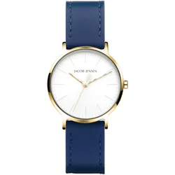 Jacob Jensen 176 Damenuhr Quarz Titan Blau/Goldfarben