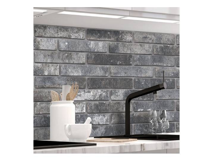 Stickerprofis Küchenrückwand LOFT BLACK (Matt-Finish), (Premium), 1,5mm, selbstklebend, hält auf besonders vielen Öberflächen