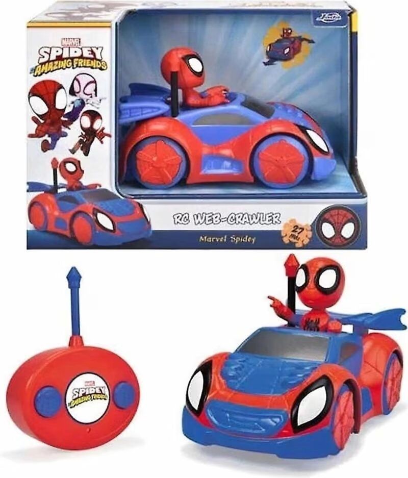Coche Teledirigido Spider-Man Simba Con Figura Y Mando Rc Rojo Talla Única Niño