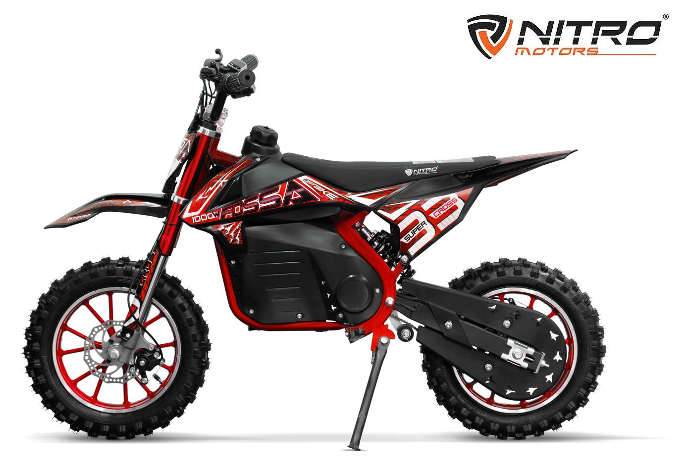 Nitro Motors 1000W Eco Kinder Dirtbike Fossa Fun 10 Zoll 36V Rot