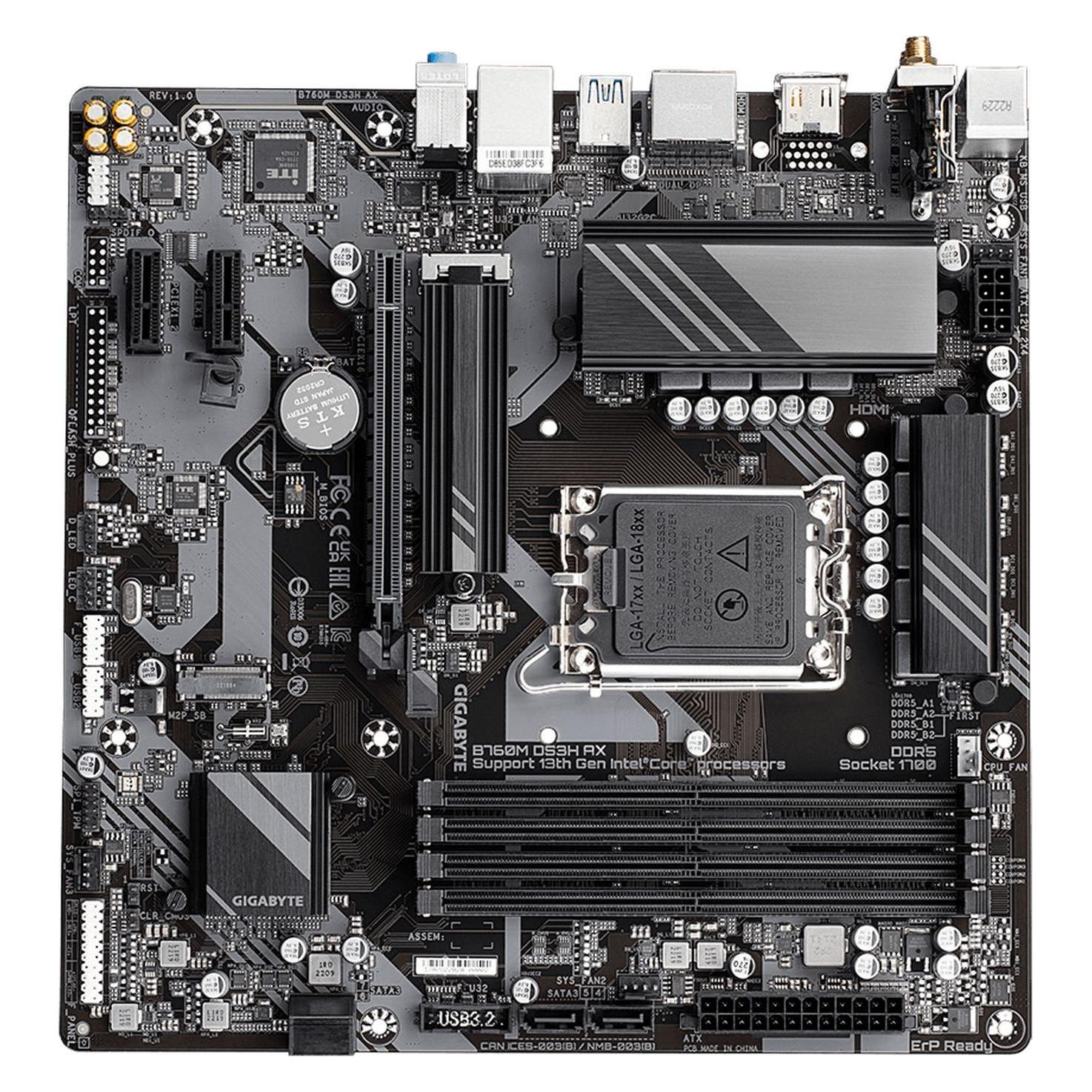 Gigabyte GA-B760M DS3H AX (LGA 1700, Intel B760 Express, mATX) (B760M DS3H AX)