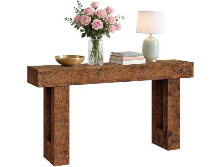 Table Console en bois 160 cm Console Meuble table d'entrée style rustique pour hall couloir et derrière canapé dans le salon