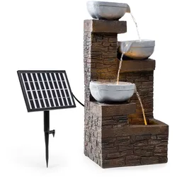 Blumfeldt Fez Solarbrunnen LED 34 x 76 x 36 cm (BxHxT) Polyresin Brauner Stein