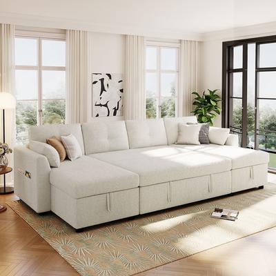 107inch Modern Sofa Bed with Ample Storage Space and USB ports for Living Room
