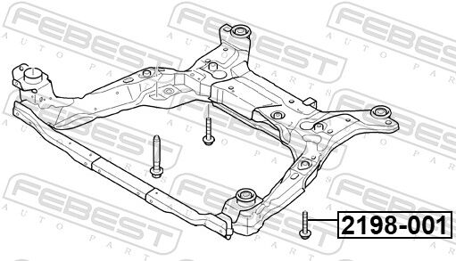Febest Befestigungsbolzen, Querlenker 2198001 Für Ford