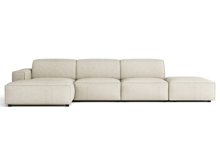 Selsey Sellmo - Canapé d'angle\, tissu velours crème\, 344 cm